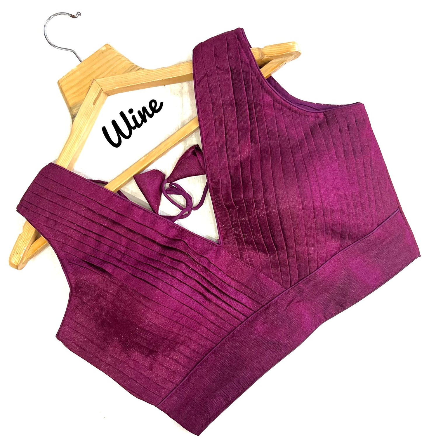 Wine color silk sarees blouse for women