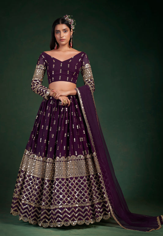 Wine colour Lehenga for Wedding