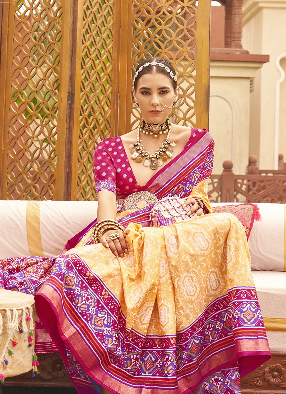Yellow Silk Saree for wedding