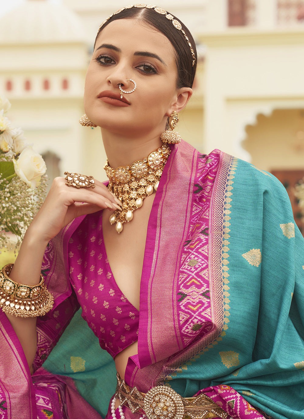 Rama silk printed saree for women online shopping