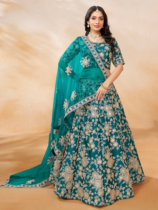 Rama Green colour Lehenga