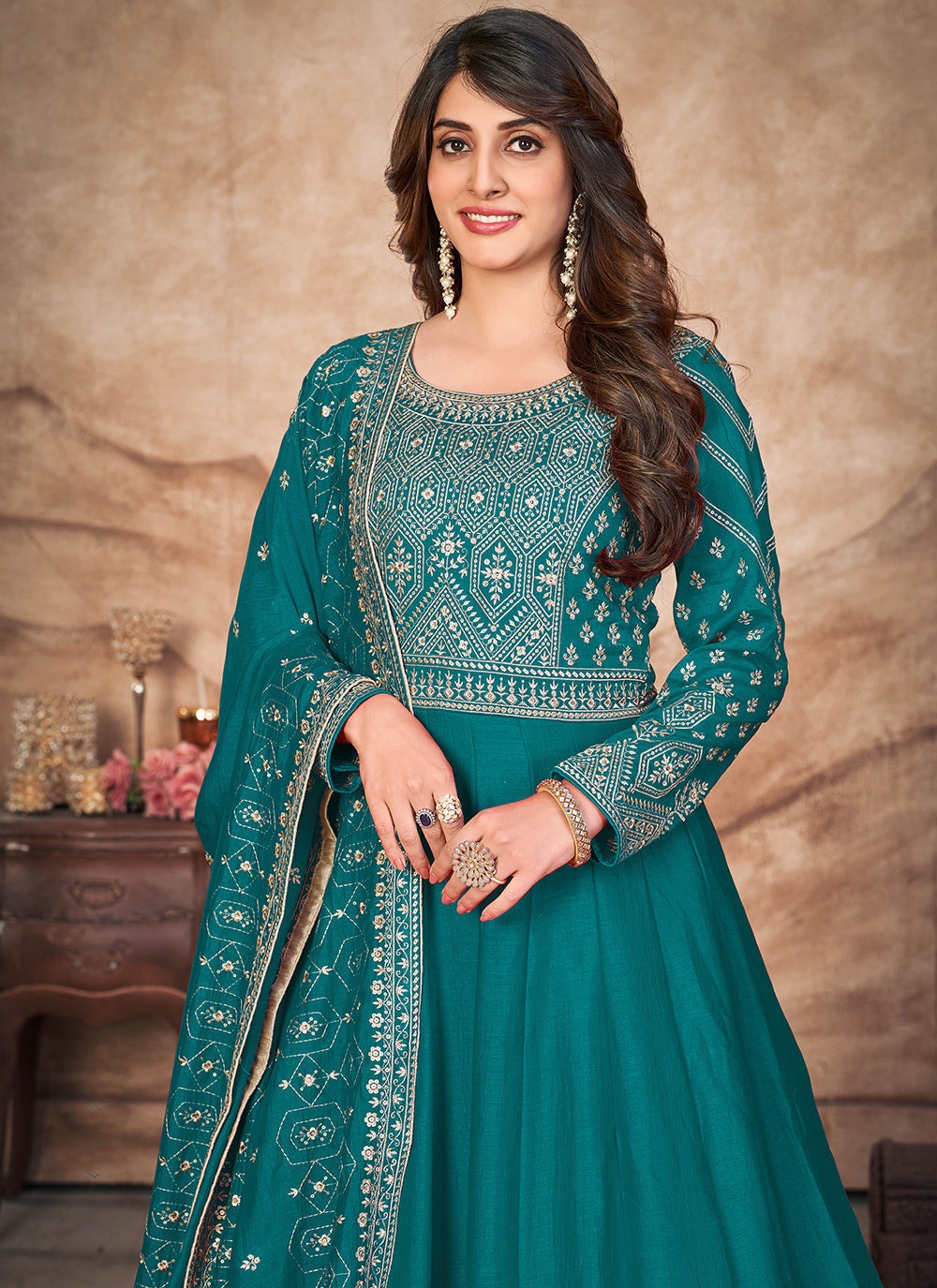 Long Sleeve Silk Gown For Women