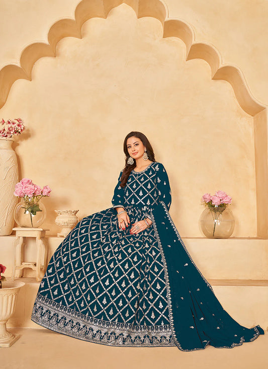 Rama color georgette long gown online