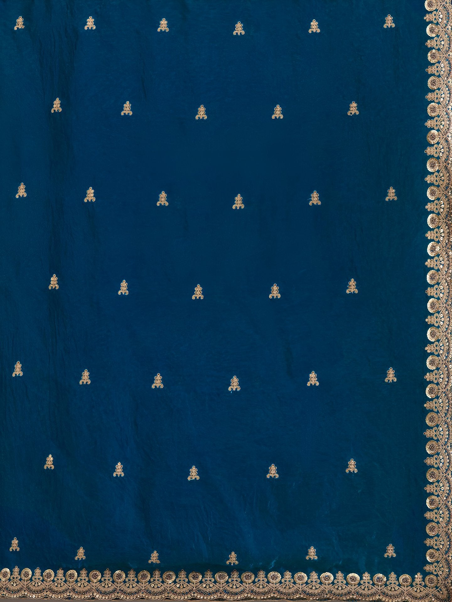 Dove Blue Tissue Sequins Embroidered Wedding Wear Saree