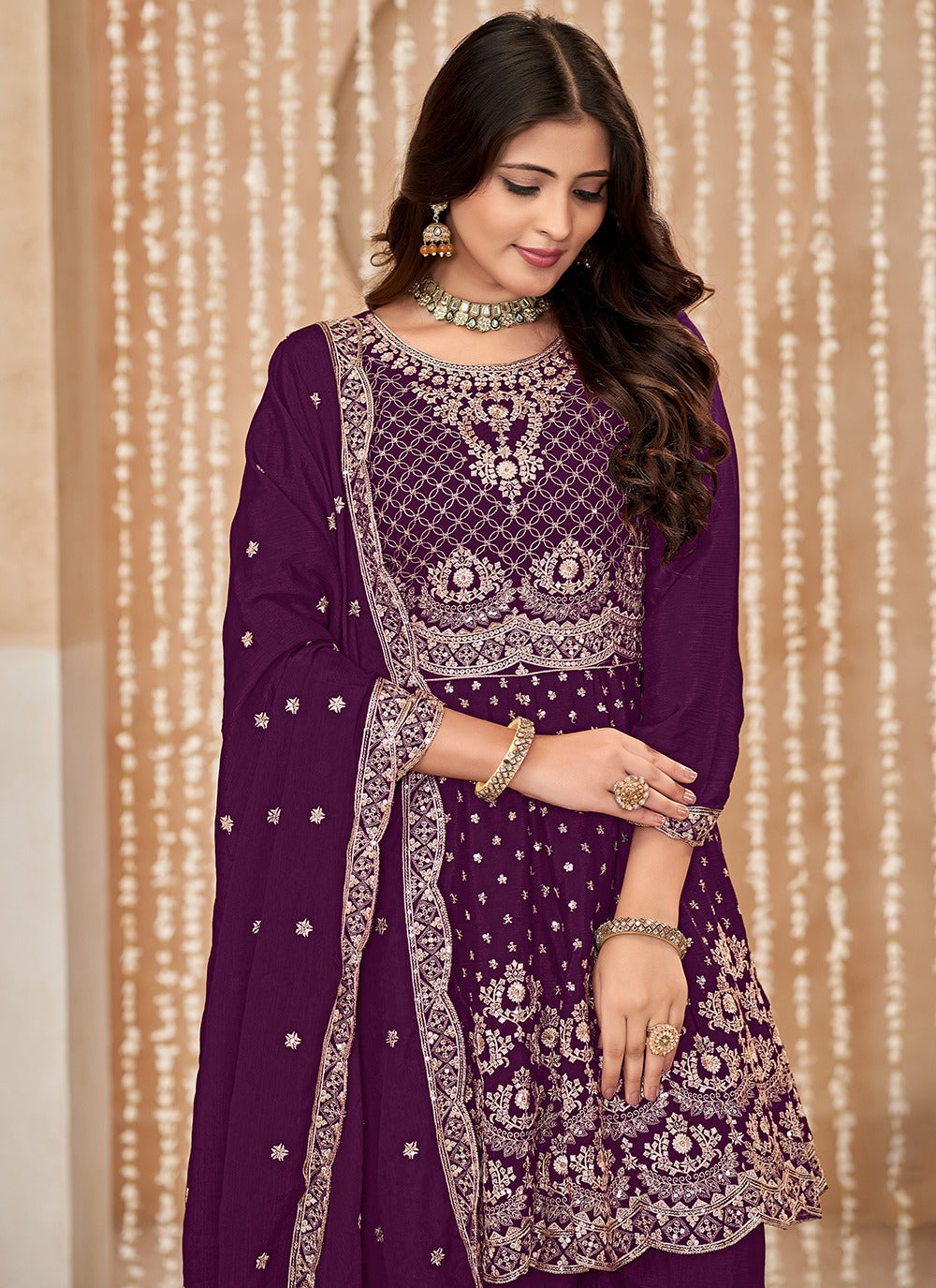 Wine sharara suit price
