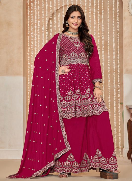 Party Wear light pink Sharara Suit