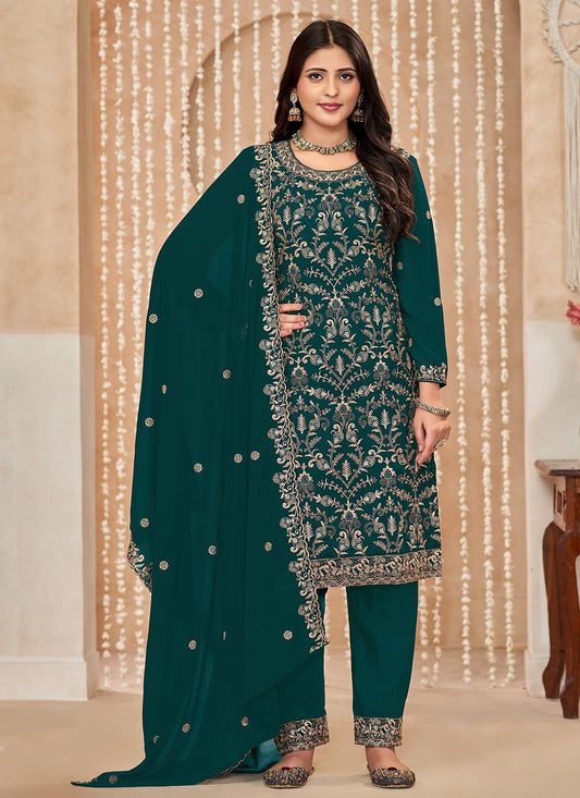 Rama georgette salwar suit party wear with dupatta price