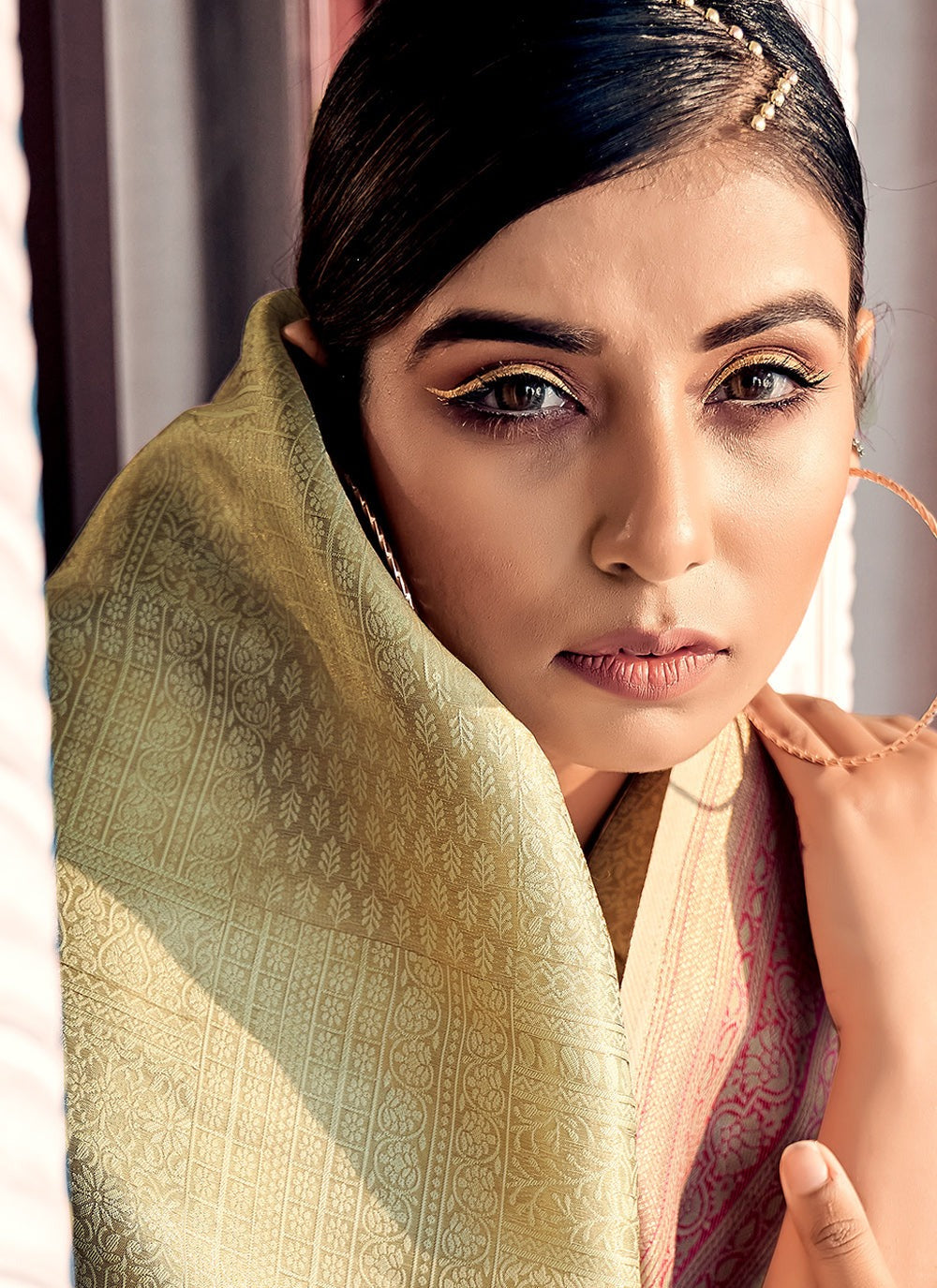 Pista silk saree for women price