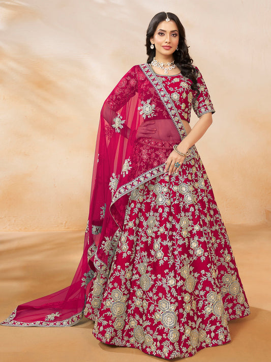 Pink silk lehenga choli for women with price