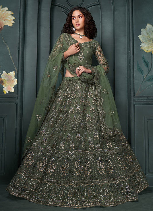 Green Lehenga for women