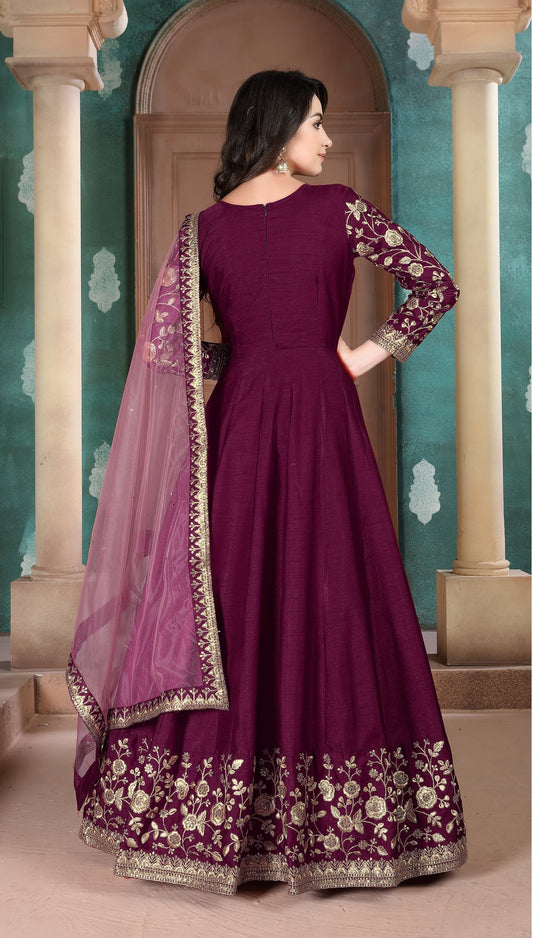 Wine colour gown for engagement