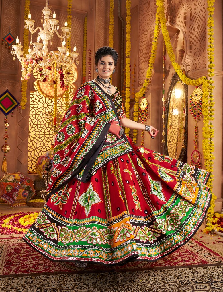 Navratri wear maroon ghagra choli