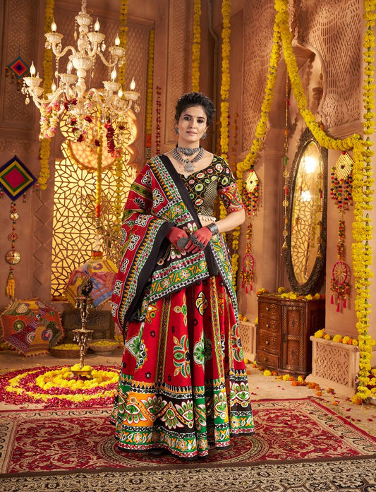 Maroon color cotton lehenga for navratri price