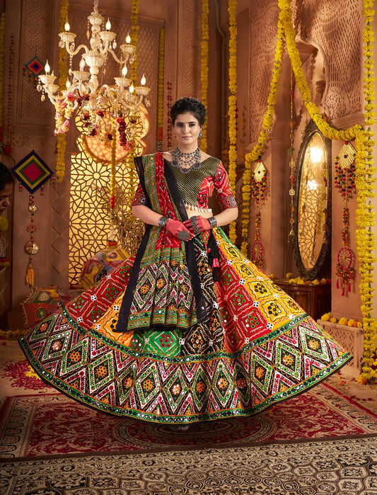 Navratri wear cotton lehenga choli with dupatta