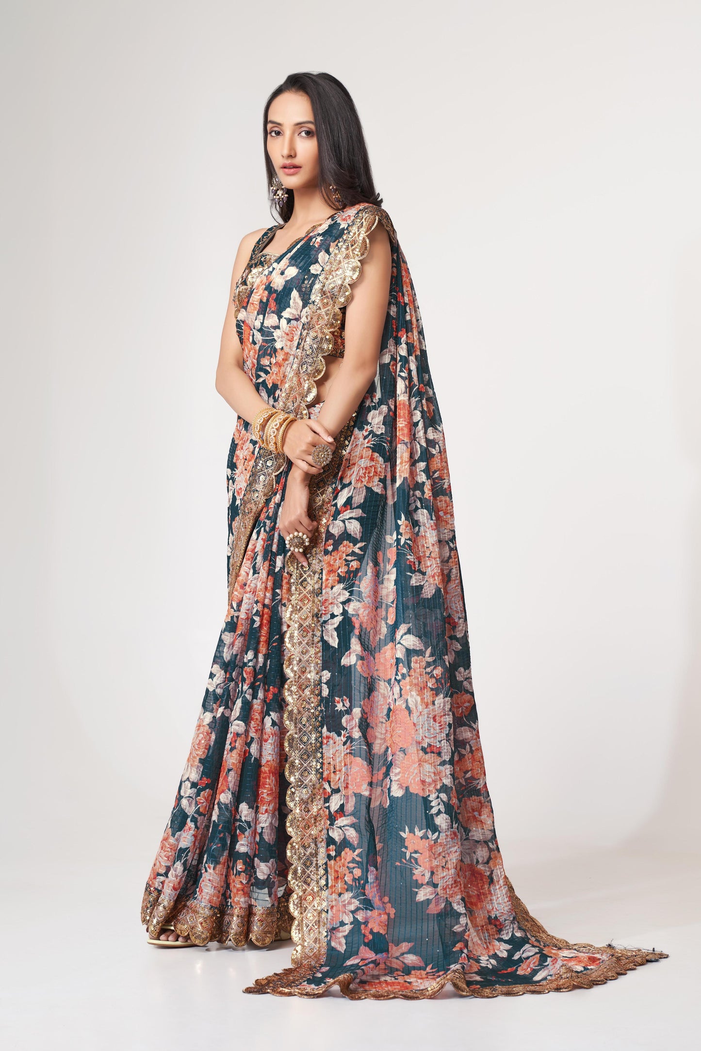 Traditional saree for engagement