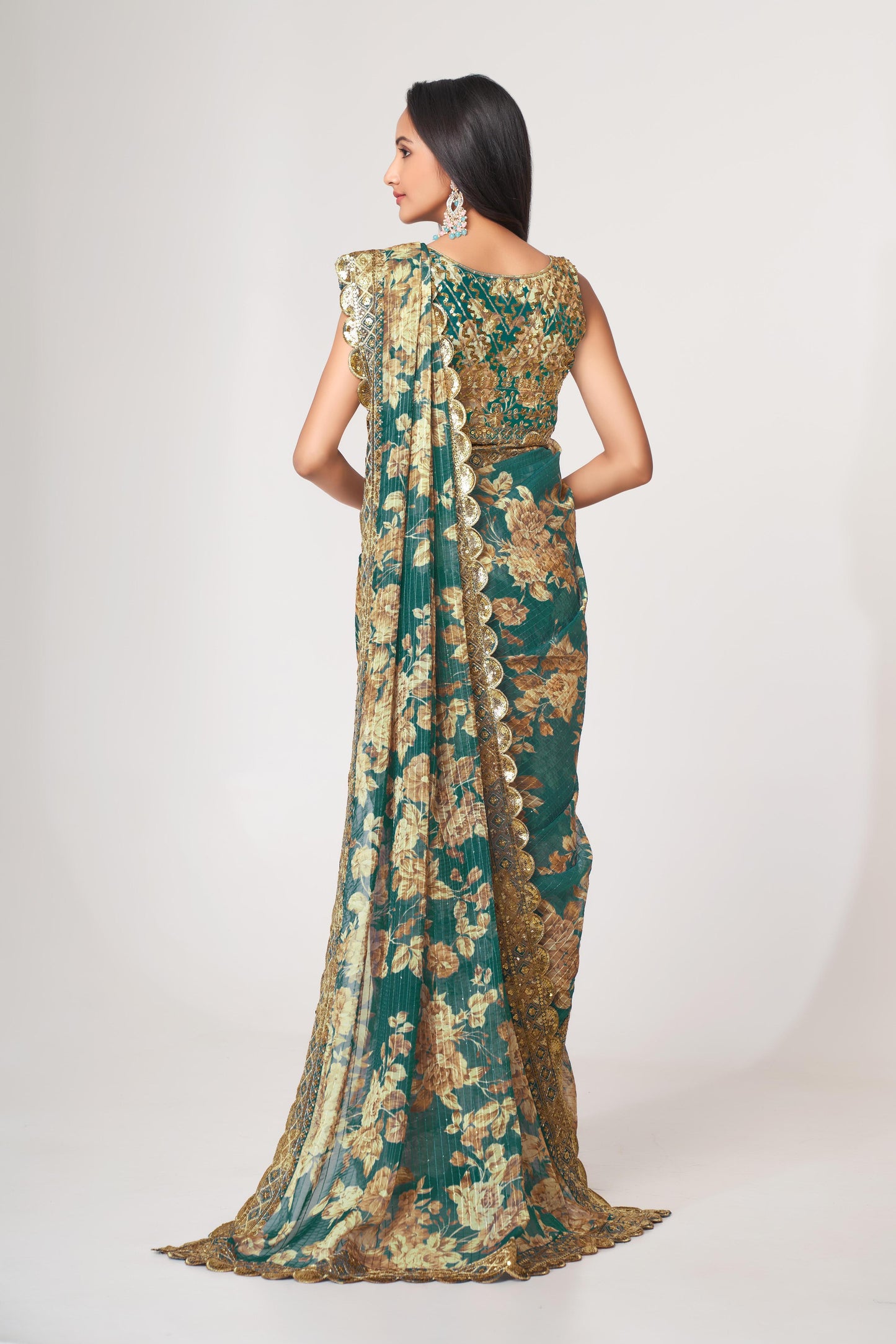 Organza saree party wear with price