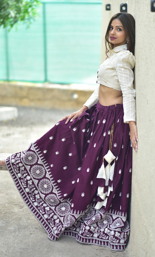 Wine Co ord Set Lehenga Choli Readymade for Party Wear