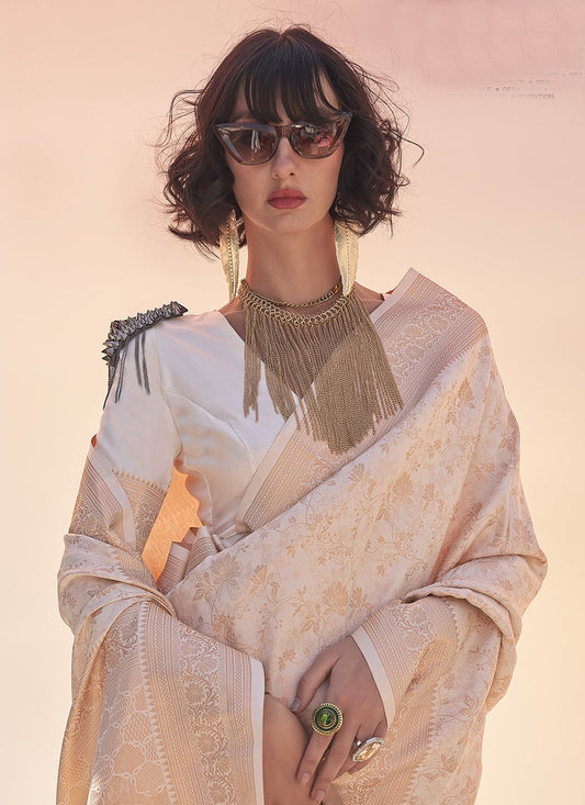 Beige handloom saree for women with price