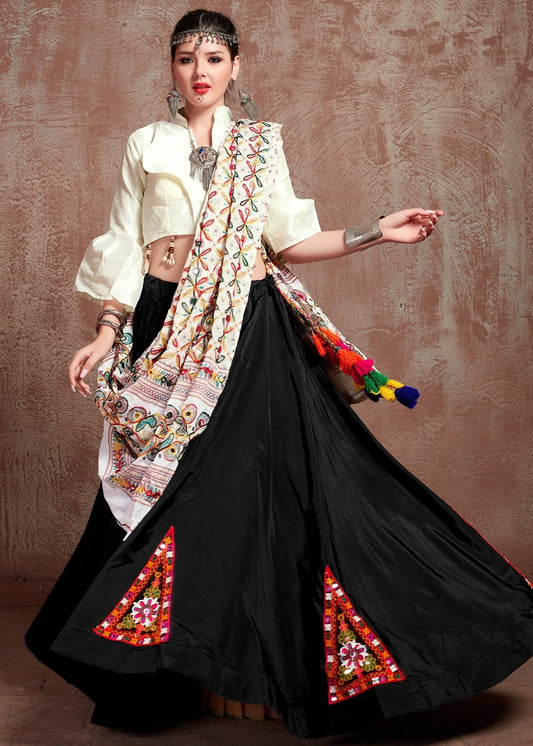 Black navratri lehenga choli for women party wear