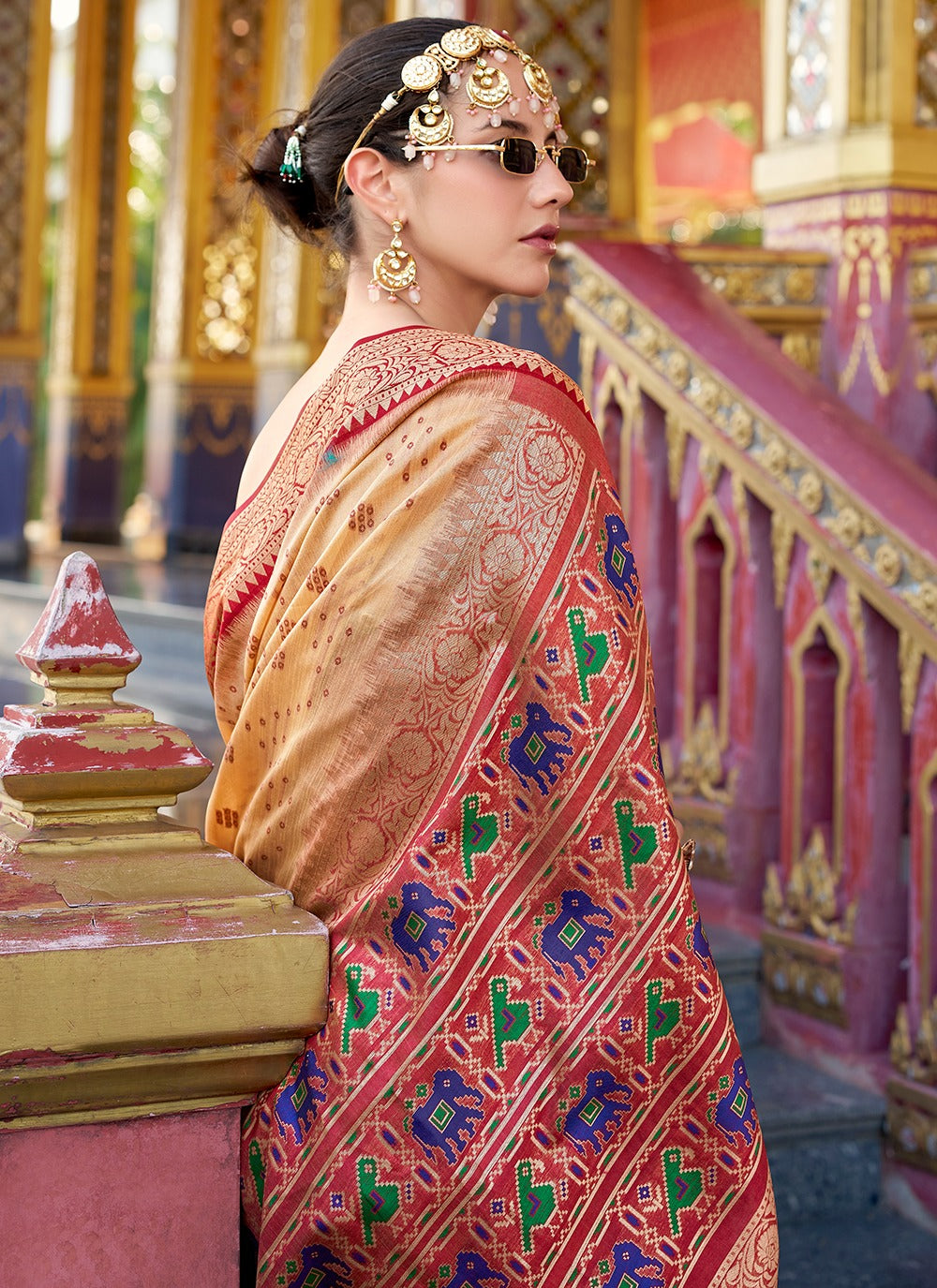Beige Color Saree Party Wear