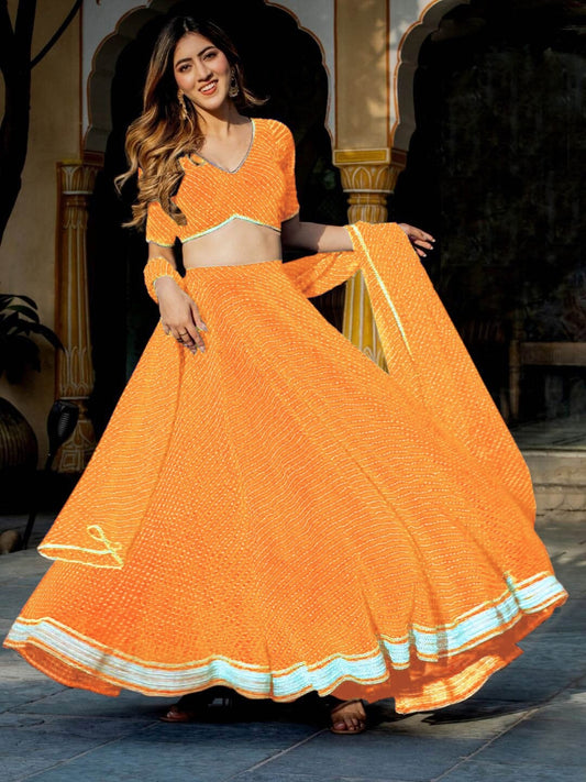 Leheriya Lehenga Choli With Dupatta
