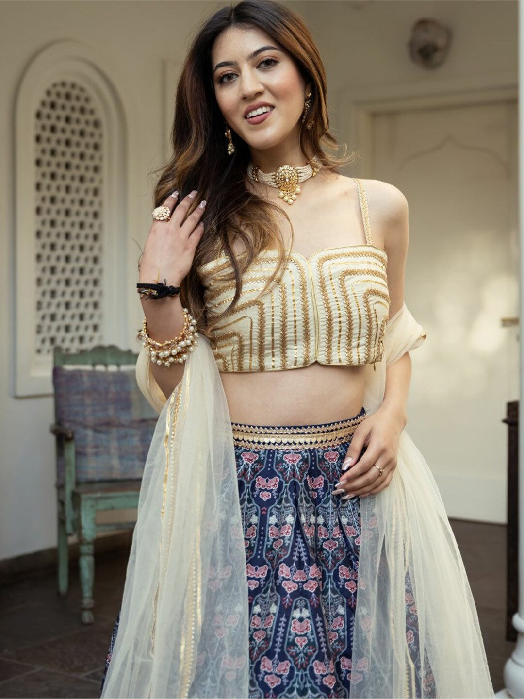 Blue Lehenga Choli images