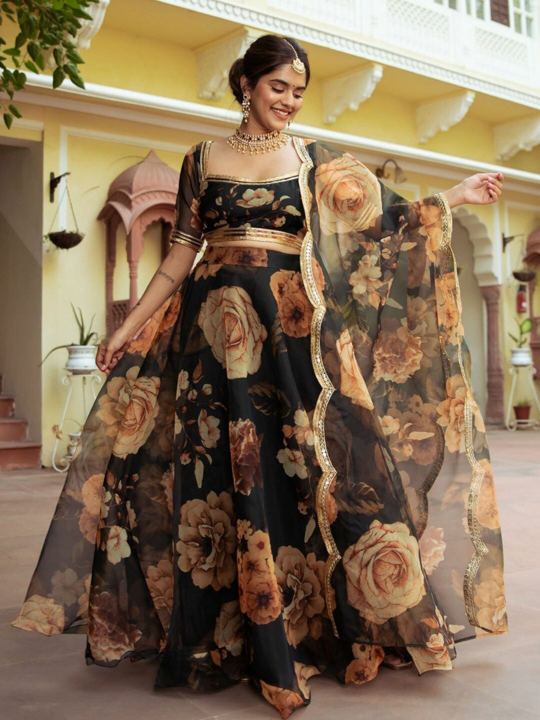 Black lehenga for women