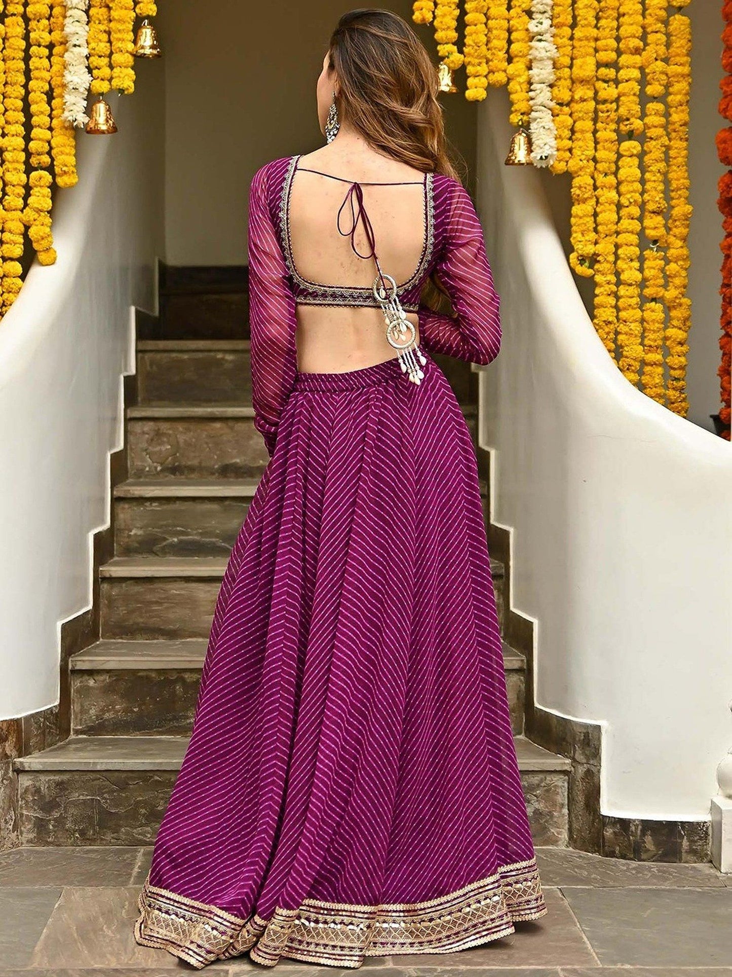 Purple Leheriya Lehenga Jaipur