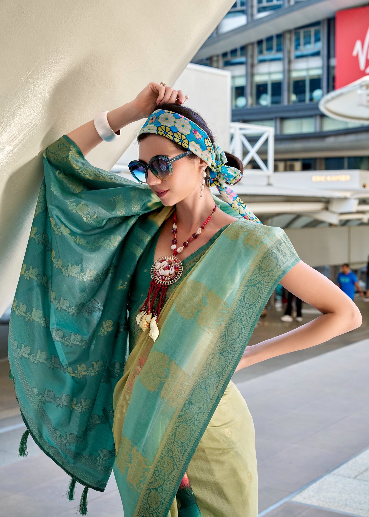 Sky color handloom modal silk saree for women price