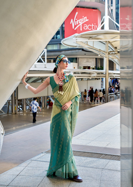 Sky color handloom modal silk saree for women online shopping