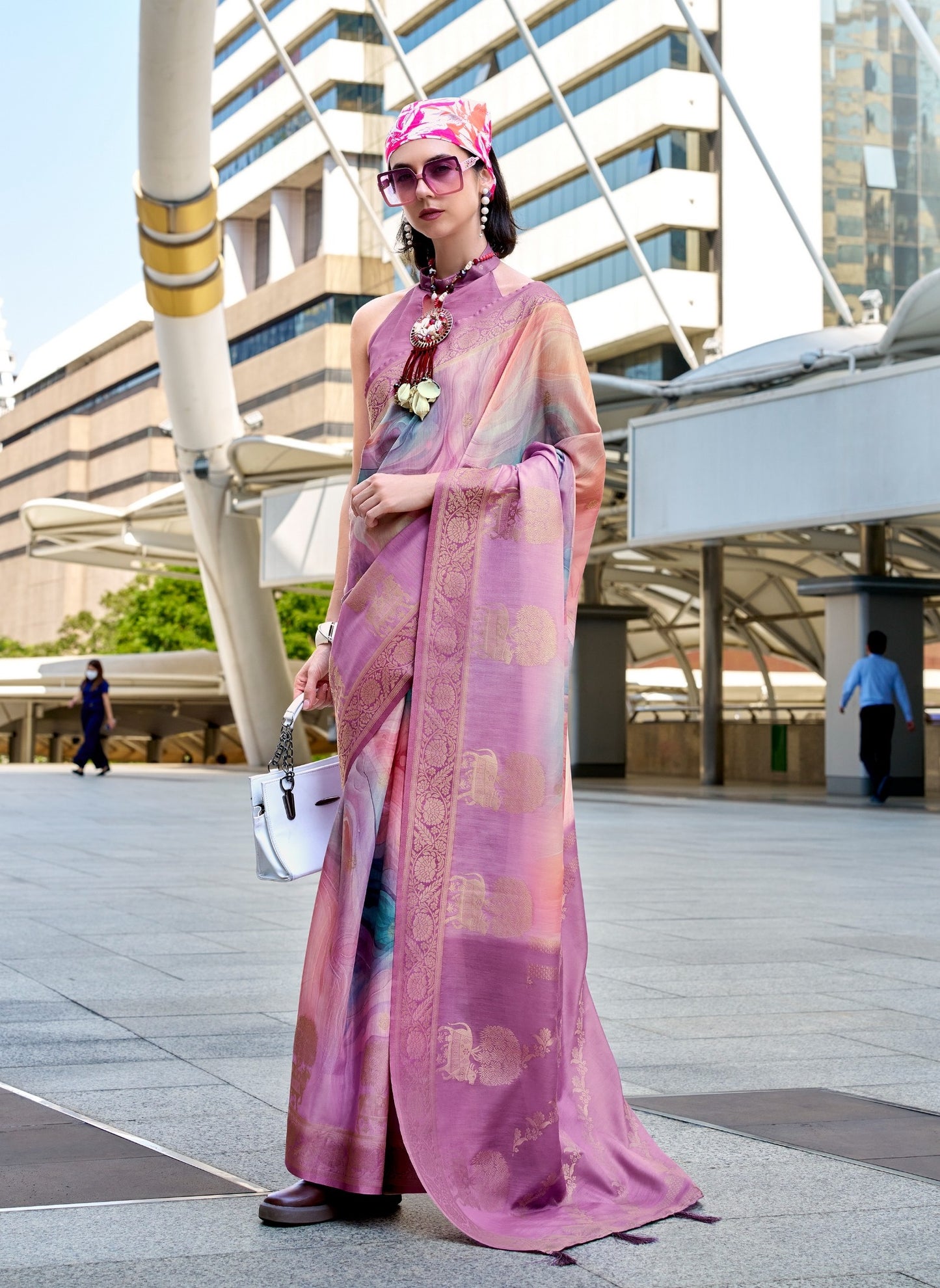 purple pink saree for women wedding usa canada