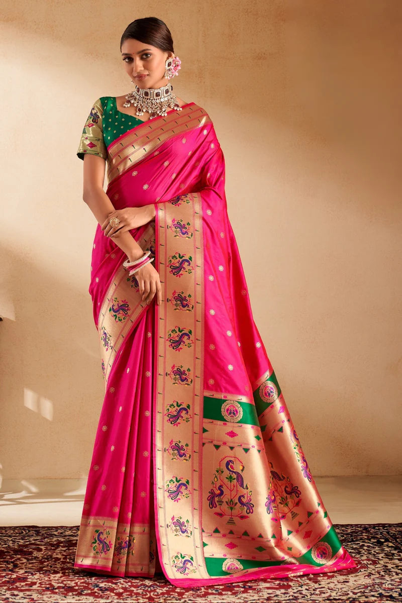 Pink Paithani Saree original