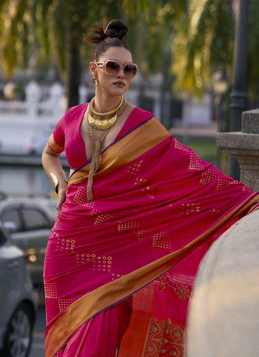 Pink Saree Party Wear