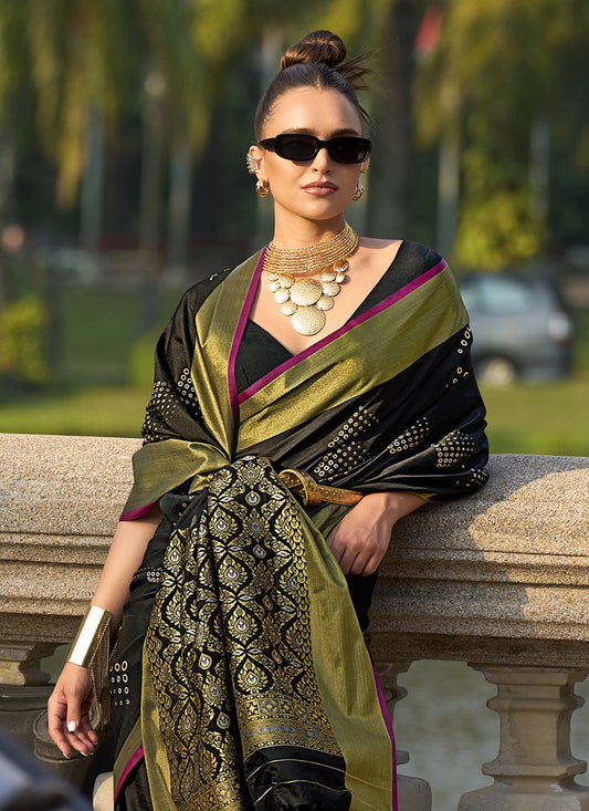 Black silk saree for women with price