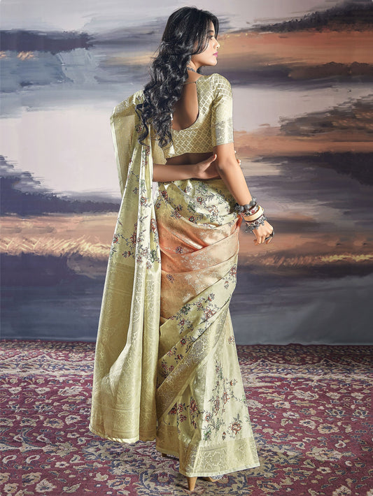 Light Green Satin Saree