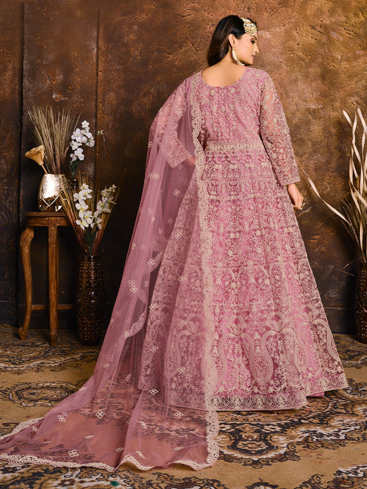 Pink colour Gown for wedding