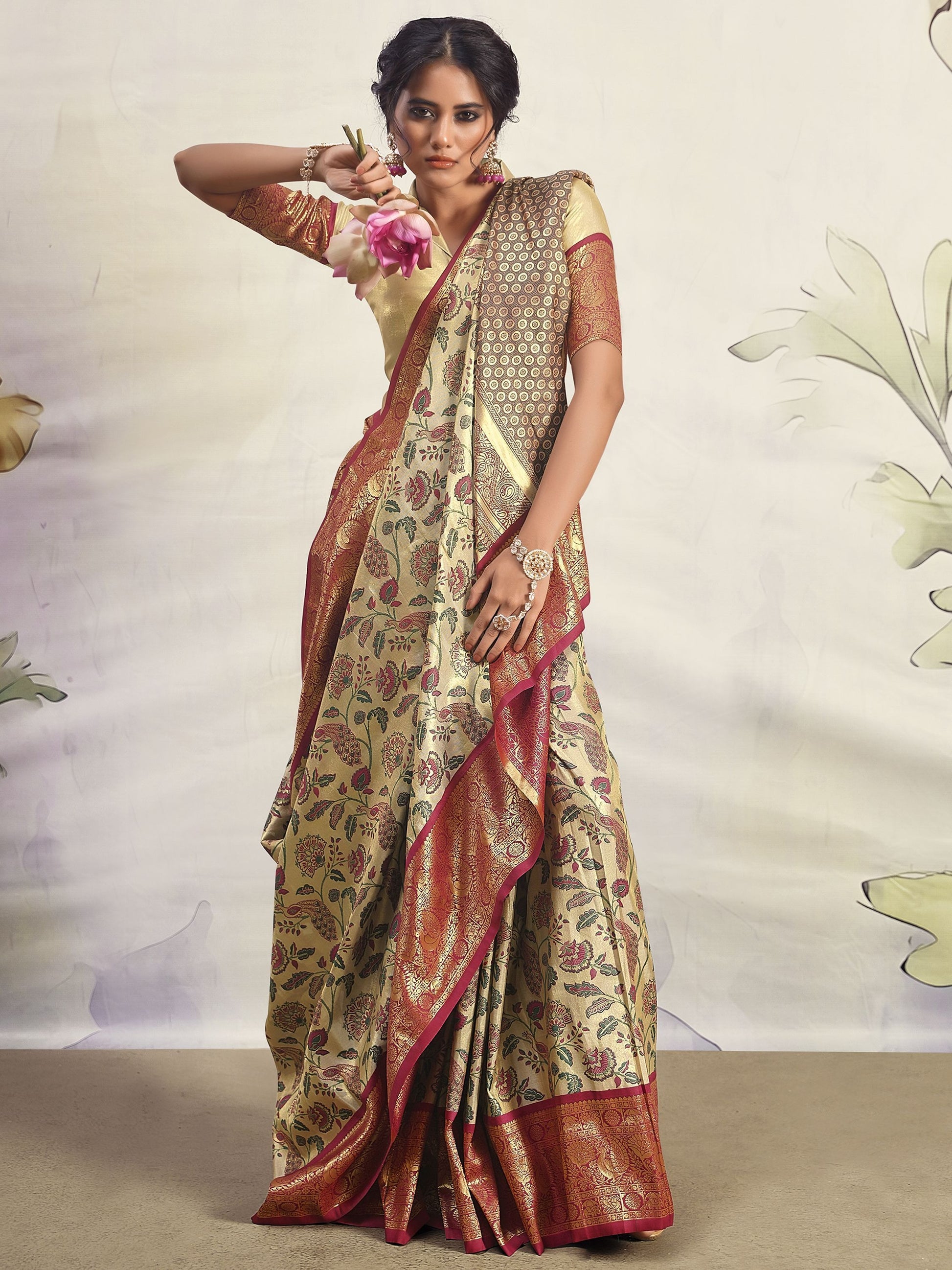 Maroon Silk Saree for wedding