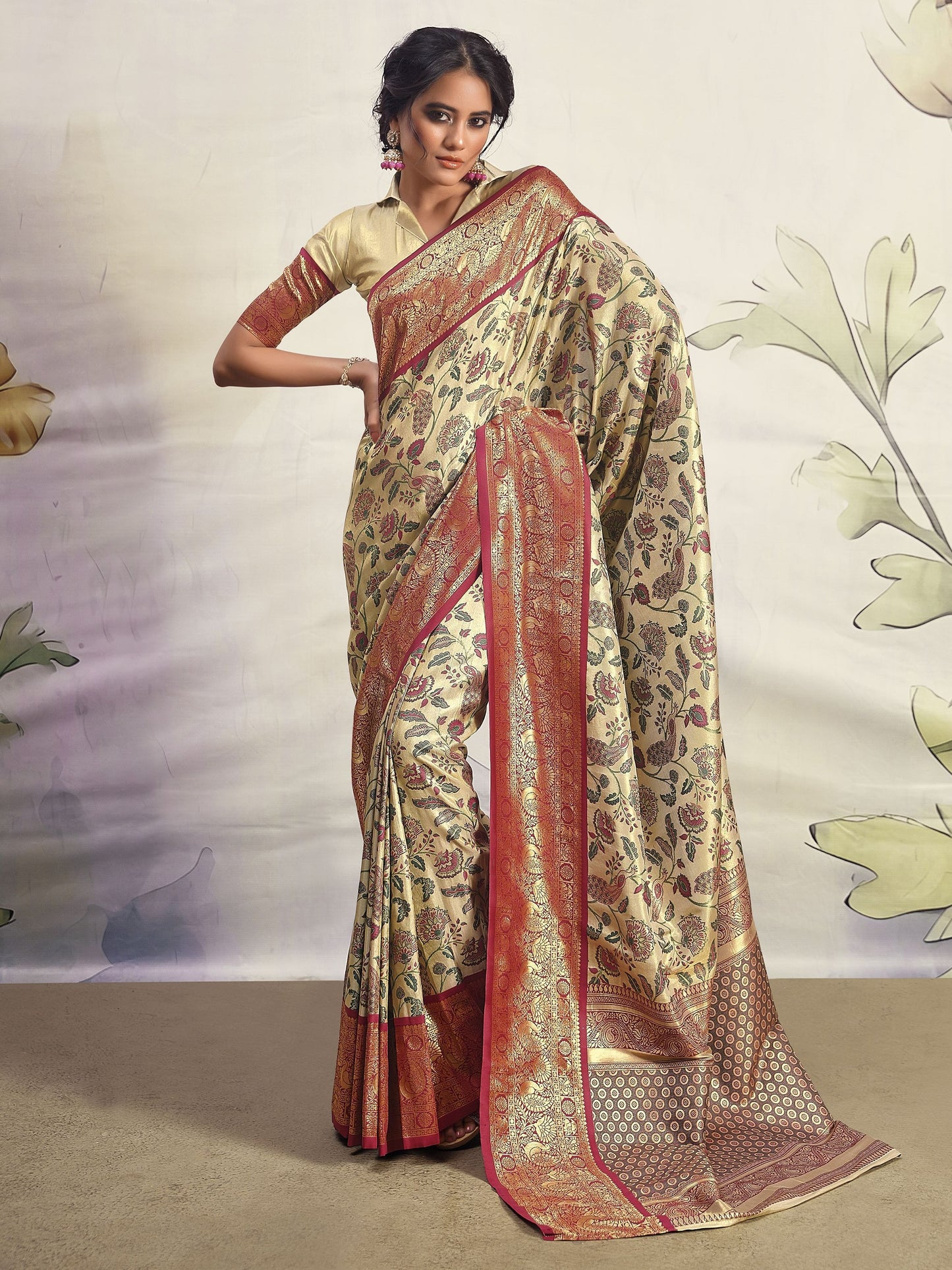 Maroon saree Party Wear