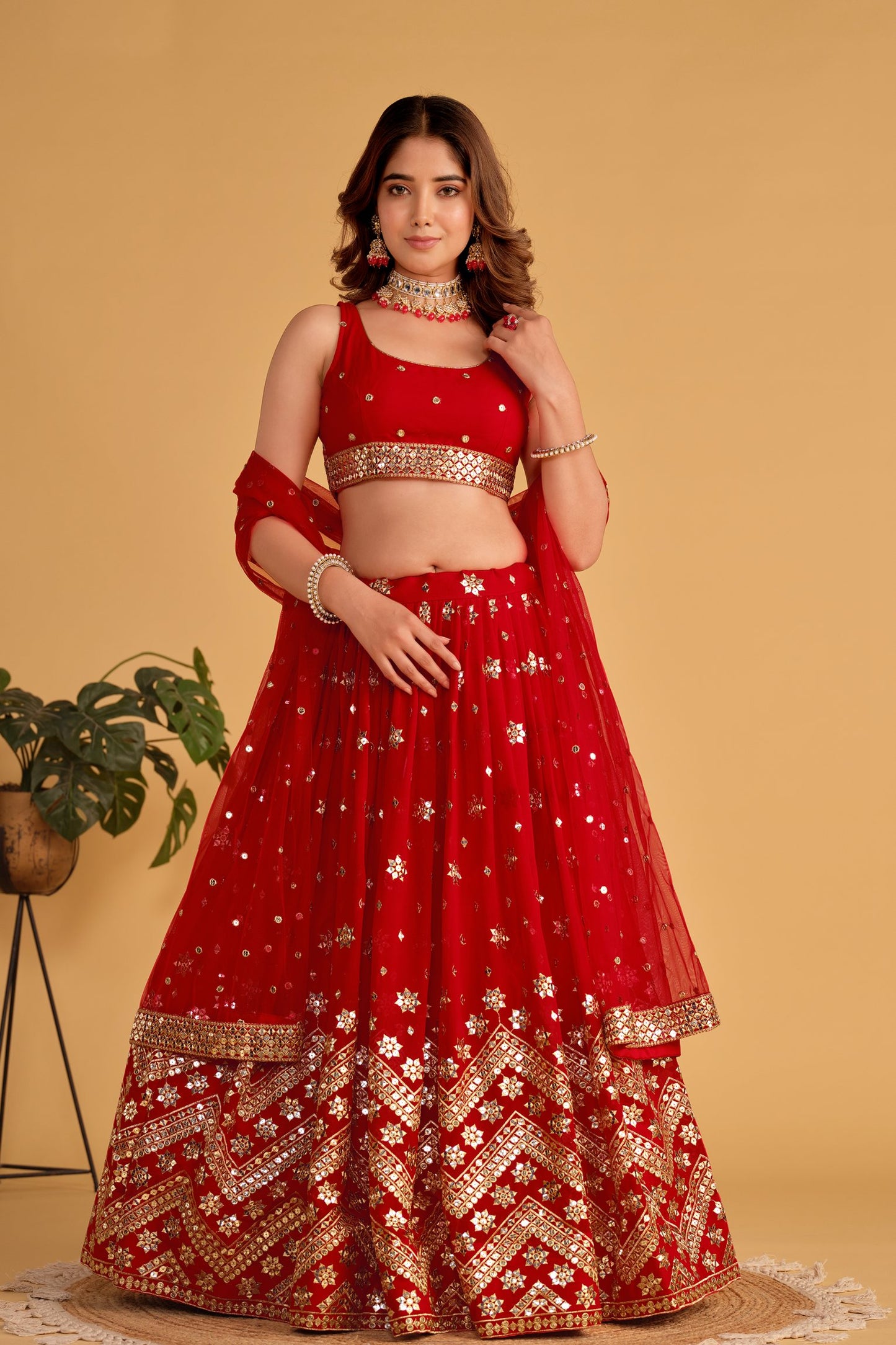 red ghagra choli for bride