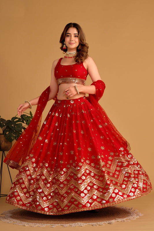 red lehenga choli for wedding