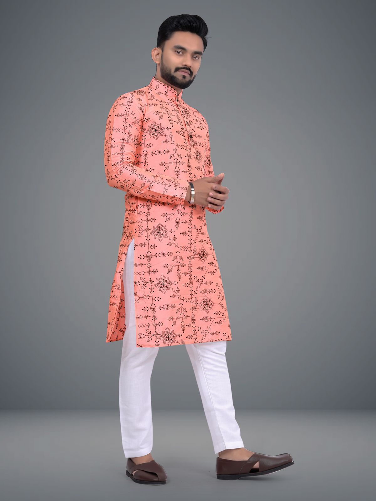 Men's Kurta Pajama Set Embroidery Work Kurtas