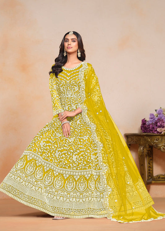 Yellow gown Party Wear