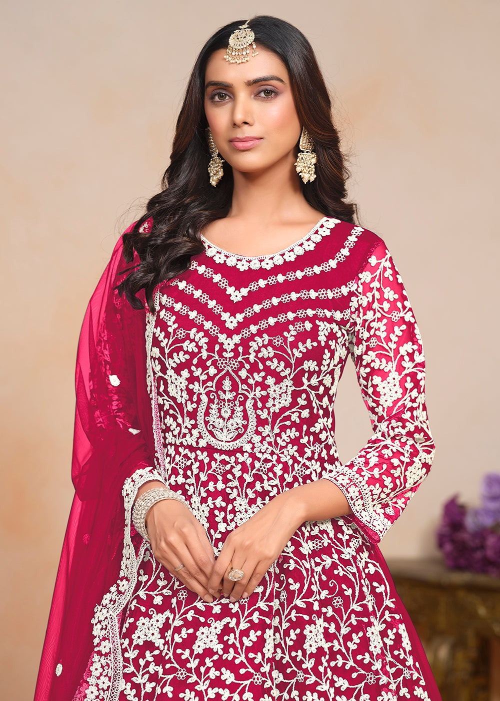 Pink colour Gown for Wedding