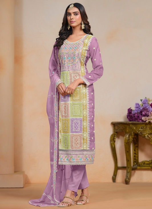 Lavender colour Dress Material online