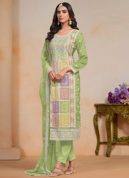 Pista color organza salwar suit for women amazon