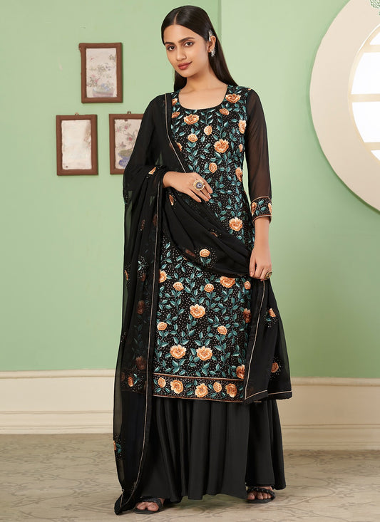 Black Sharara Suit for Wedding