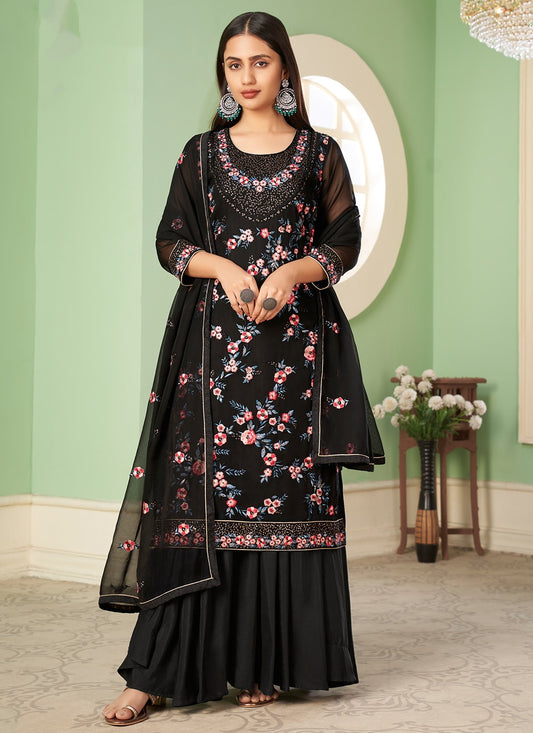 Black sharara party wear