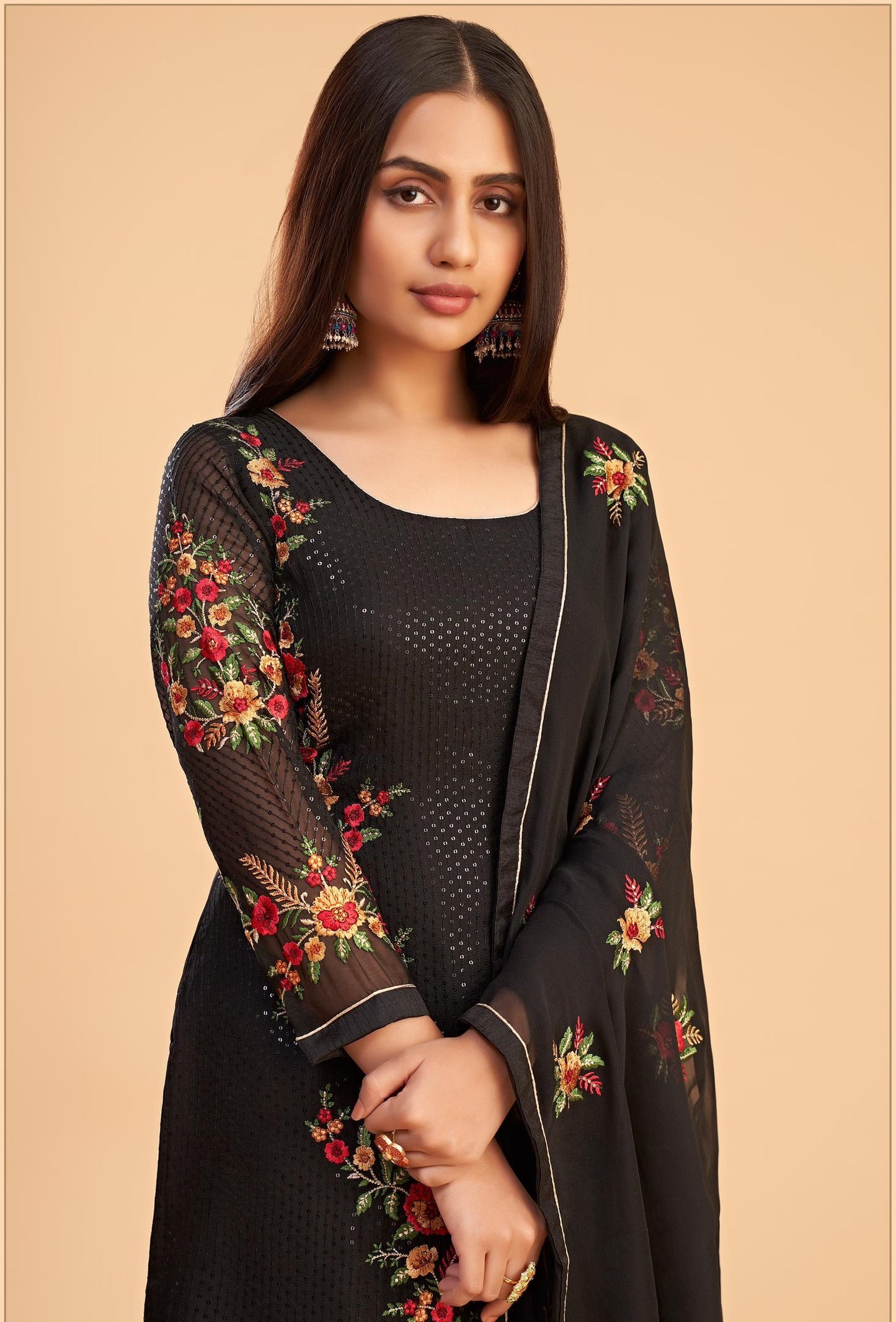 Black Georgette Anarkali Suit