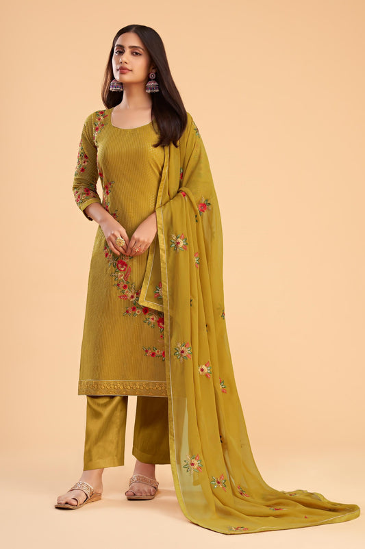 Mustard colour Suit With Dupatta