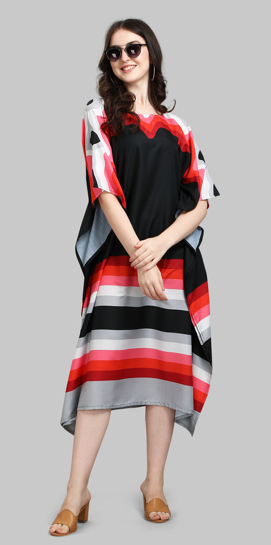 Multi color poly rayon kaftan for party